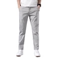 thumbnail image 4 of Mens Slim FIT Stretch Chino Trousers Casual Flat Front Flex Classic Full Pants, 4 of 10