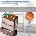 thumbnail image 4 of Cajonera Bluelander, Mueble de 4 Niveles, 5 Cajones y 1 Repisa, Estructura de Acero, Café, 4 of 5