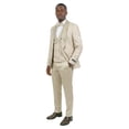thumbnail image 3 of Men's Skinny Fit 3pc Floral Jacquard Tuxedo Suit Set, Satin Shawl Collar, 3 of 4