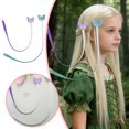 thumbnail image 2 of Gomas y pinzas para el pelo de colores del arcoíris para niños, aptas para niñas; pelo bonito y brillante para coletas de niños, 2 of 6