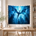 thumbnail image 5 of Moon Stars Powerful with Dragon Flight Soaring Upward, Mystical Fantasy for Space Lovers, Galaxy Room Decor, Housewarming Gift, Tapestry Wall Hanging for Bedroom and Dorm, 5 of 7