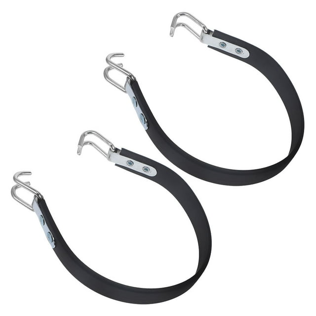 Miangastore Sangles de Lavage avec Crochets Noir 2 Pcs 16.5x1x0.8In