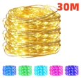 thumbnail image 2 of Guirnalda de luces LED con USB, luces de hadas impermeables de alambre plateado de cobre para decoración de fiestas, bodas y Navidad, 10/20/30M, 2 of 4