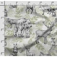 thumbnail image 2 of Soimoi Animals Printed, Cotton Satin Spandex, Sewing Fabric by The Yard 54 Inch Wide, Decorative Fabric for Dresses and Home Accents, Olive Green, 2 of 5