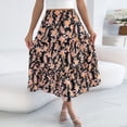 thumbnail image 2 of ZToonmas Women's Elastic Waist Floral Print Tiered Midi Skirt Ruffled A-Line Swing Skirt for Spring and Summer, 2 of 8