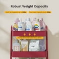 thumbnail image 2 of CONCETTA 3-Tier Metal Rolling Storage Cart with Wheels, Lockable Mobile Organizer, Compact for Kitchen, Bathroom, Office & Small Spaces, Red, 2 of 8