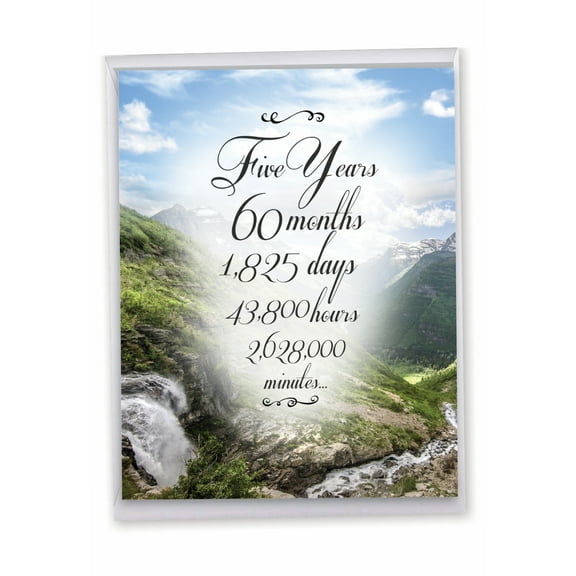 1 Large Recovery Sobriety Greeting Card (8.5 x 11 Inch) - Time Count Milestones 5 J9435AAG-US