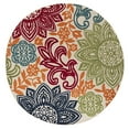 thumbnail image 5 of Oasis Modern Floral Multicolor Polypropylene Indoor Outdoor Area Rug, 8'x8' Round, 5 of 8