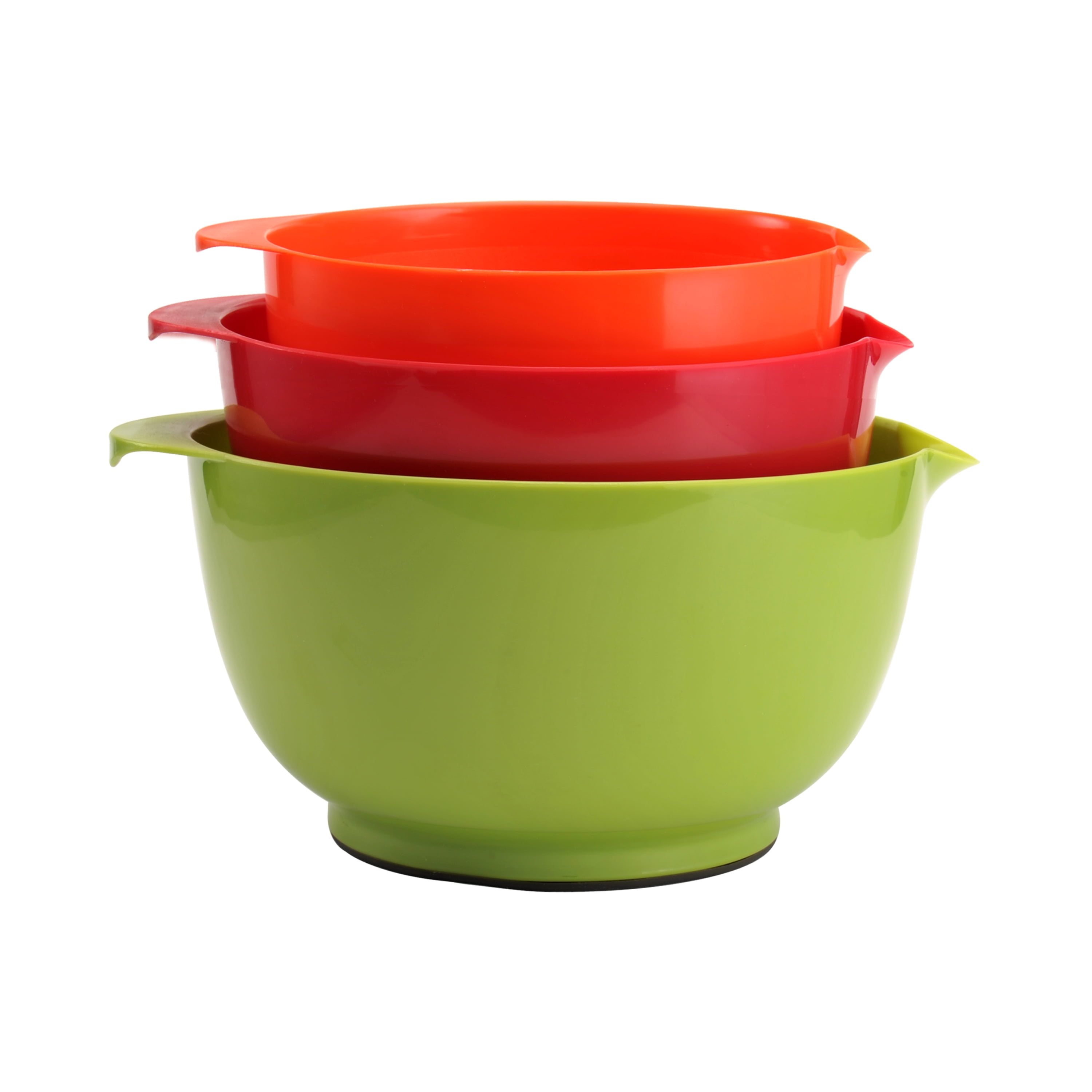 Farberware Set of 3 Mixing Bowls in Red, Green and Orange