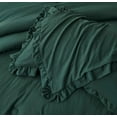 thumbnail image 4 of Chezmoi Collection Nora 3-Piece Emerald Green Ruffled Edge Trim Microfiber Comforter Set, Oversized Queen Size, 4 of 7