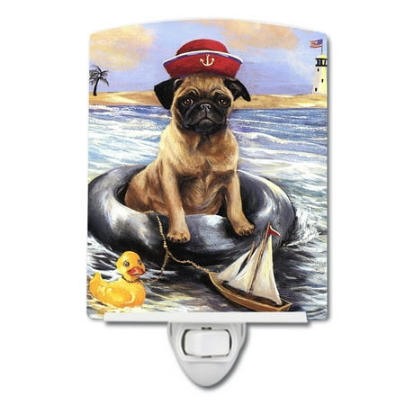 

Caroline s Treasures PPP3153CNL Pug Ahoy Sailor Ceramic Night Light 6x4x3 multicolor