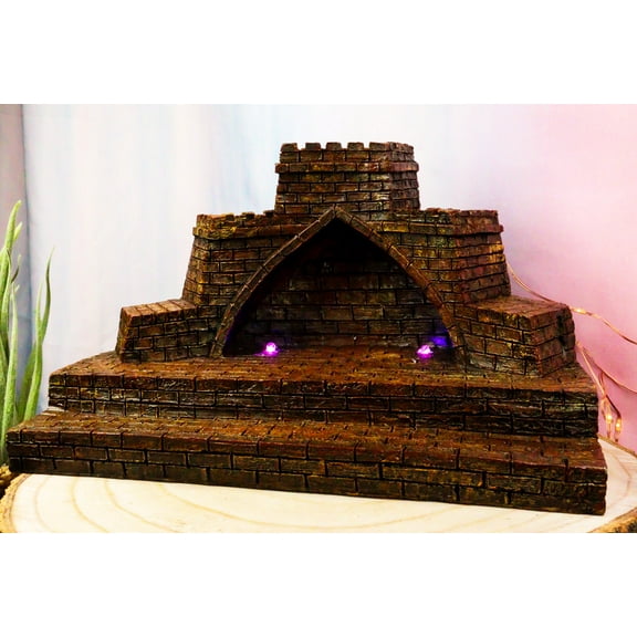 Ebros Medieval Castle Archway Fortress LED Light Display Stand For Miniature