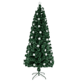 thumbnail image 2 of 7FT Artificial Christmas Tree with 7-Color Changing LED Lights, Acrylic Snowflakes, 290 PVC Branches, Sturdy Metal Stand, Easy Assembly for Indoor & Outdoor Holiday Decoration (Green), 2 of 10