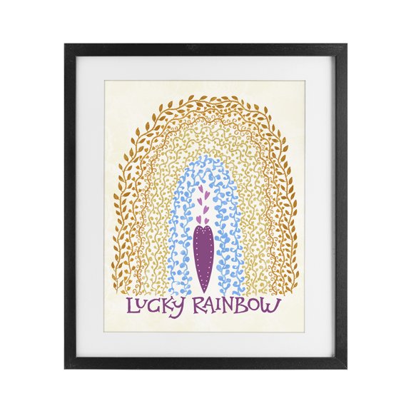 Stupell Industries Bohemian Boho Lucky Rainbow Black Framed Print Under Glass, 13 x 16, by Connie Summers