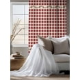 thumbnail image 4 of Sheer Curtains 72 Inches Long, Western Texas Star Retro Semi Sheer Curtains Light Filtering Window Treatment, Country Vintage Red Beige Plaid Privacy Voile Drapes for Living Room Bedroom 52x72 Inch, 4 of 7