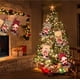 thumbnail image 4 of 4 paquetes de medias navideñas, juegos de 18 pulgadas, medias con Papá Noel, muñeco de nieve, reno, oso, Decoración navideña de peluche en 3D para fiestas navideñas familiares, 4 of 5