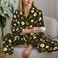 thumbnail image 6 of Sikiie Honey Bees With Flowers Women's Long-Sleeve Shirt and Full-Length Bottom Pajama Set (s-xxl)-X-Large, 6 of 7