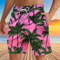 thumbnail image 2 of Iugvhana Men's Floral Print Swim Trunks Hawaiian Bathing Big and Tall Loose Suit Swimsuits Beach Shorts with Pockets Pink S, 2 of 4