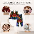 thumbnail image 4 of Uemuo Colorful Floral Pattern Womens Pajama Sets,PJ Set for Women,Pajamas for Women Logo,Long Sleeve Pajama Set for Women,Soft Long Sleeve Top With Pants-XX-Large, 4 of 9
