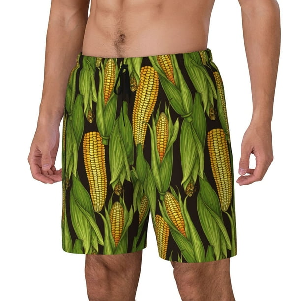 Balery Corn 2 Bañador para hombre, shorts de playa de secado rápido con entrepierna y forro de compresión-3X-Large
