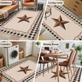 thumbnail image 5 of Rectangle Area Rugs 4 x 6 Ft, Western Texas Star Retro Non-Slip Residential Carpet, Rustic Vintage Berry Black Beige Plaid Indoor Crawling Mats Runner Rugs for Living Room/Dining Room/Bedroom, 5 of 8