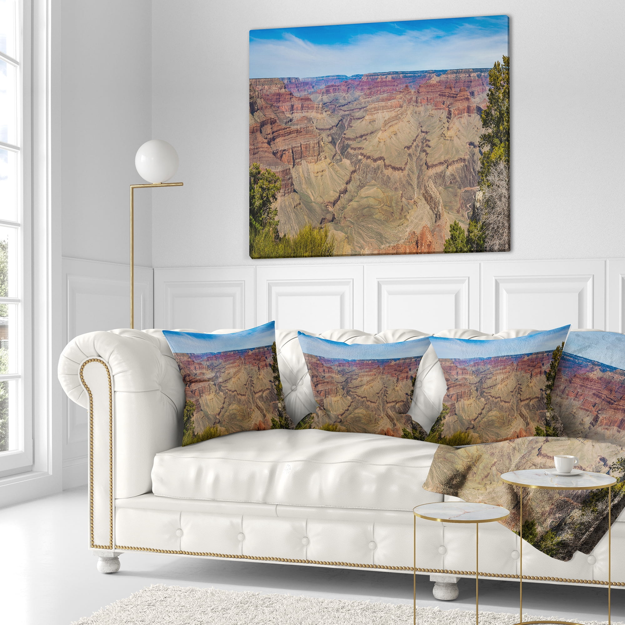 Designart Grand Canyon National Park - Landscape Printed Throw Pillow - 18x18