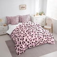 thumbnail image 3 of Feelyou Kawaii Leopard Print Twin Bedding Sets 7pcs, Pink Polkadot Bedding Comforter Set, 3 of 7