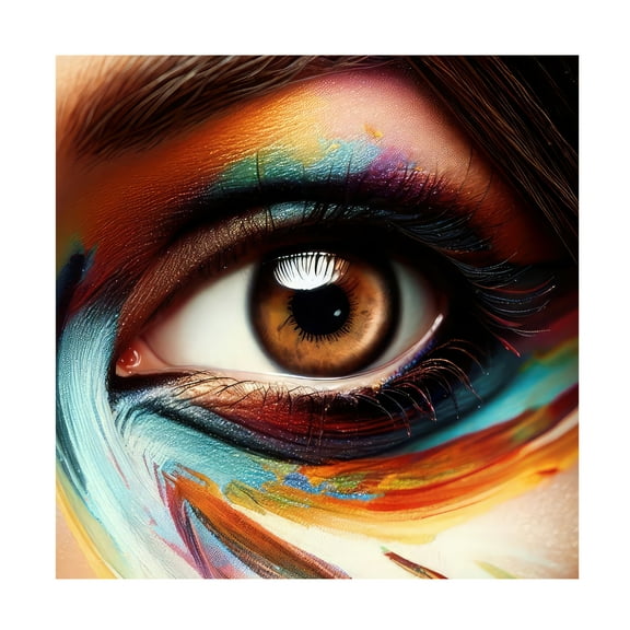 Canvas Wall Art - David Manlove 'Eye Paint' Wall Art for Living Room, Bedroom, or Office Décor by Trademark Fine Art - 14 x 14 Inches