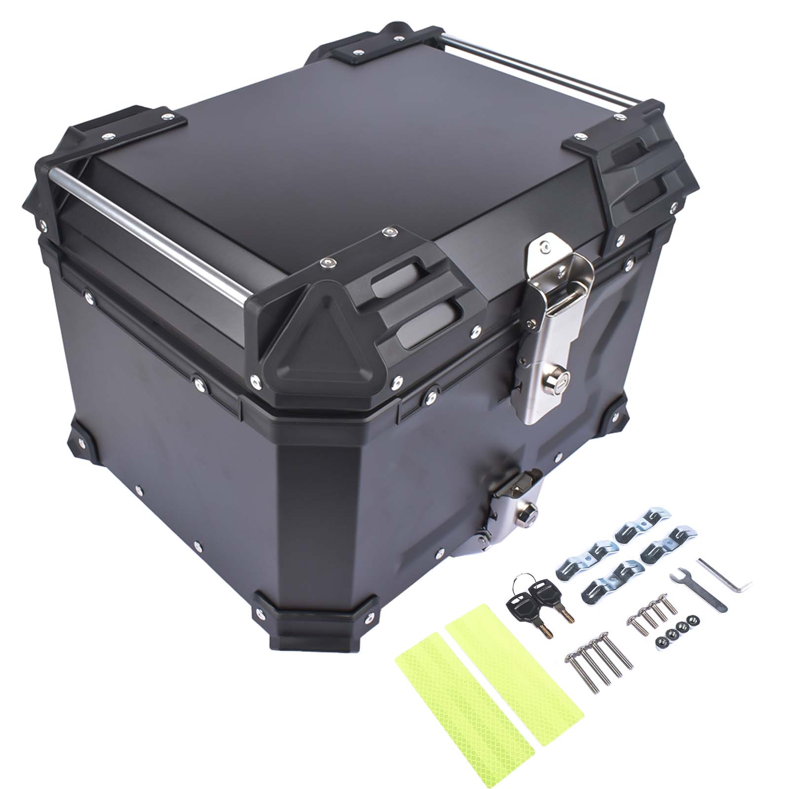 GELUOXI Motorcycle Top Case Scooter Luggage Storage Trunk Rear Tour Tail Box 45L Black