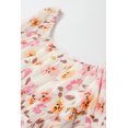 thumbnail image 4 of ABPHQTO Vestido De Mujer Floral De Manga Corta Con Escote Cuadrado Beige, 4 of 5