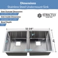thumbnail image 4 of STRICTLY Sinks 32" Double Bowl Undermount Kitchen Sink - 16 Gauge Stainless Steel Silver Finish, 4 of 6