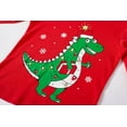thumbnail image 4 of Little Boys Girls Christmas Pajama Set for Toddle Clothes Dinosaur Planet 100% Cotton Pjs Kids Sleepwear 3-10T (6T, Dinosaur-Christmas), 4 of 7