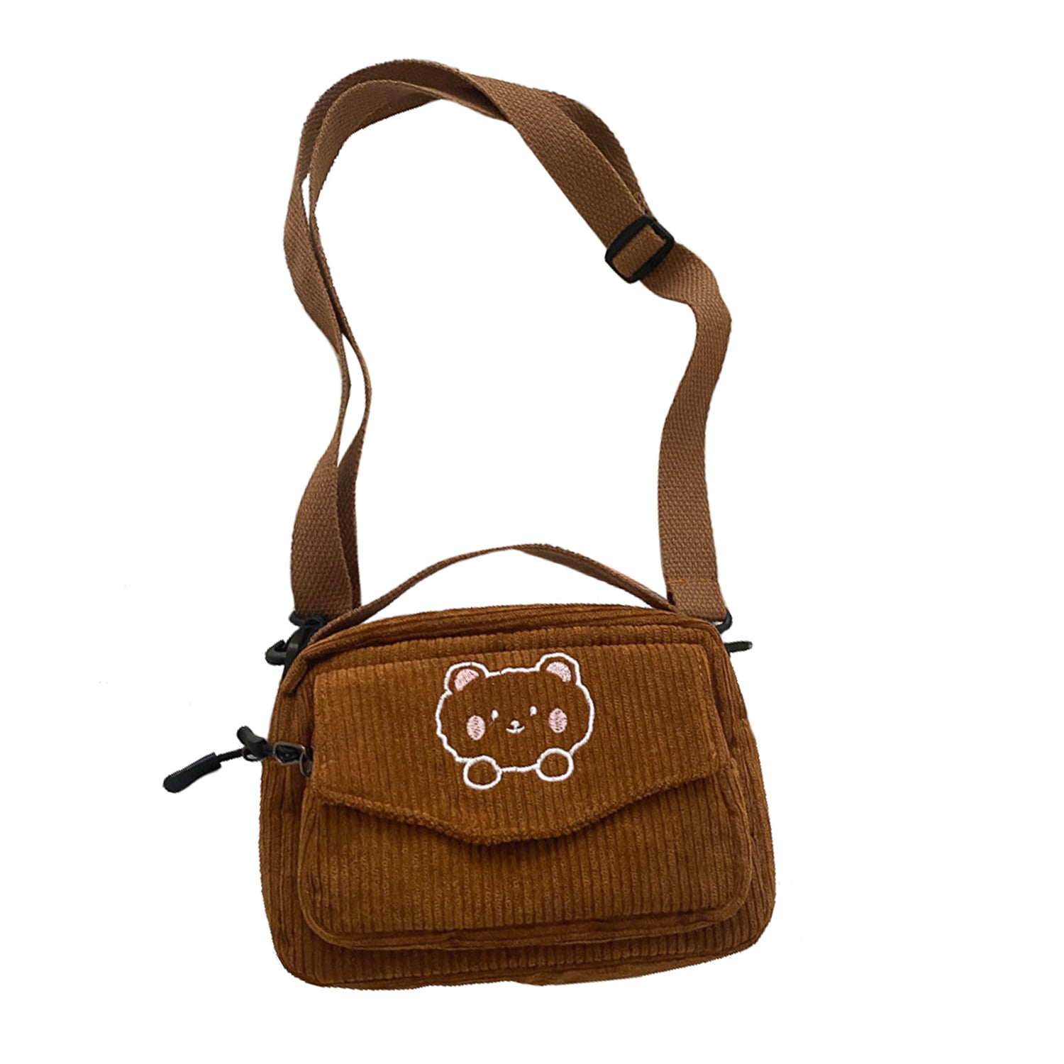 Fuleadture Little Bear Embroidery Handbag Crossbody Mobile Phone