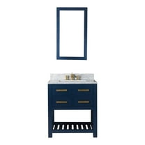 Water Creation Madalyn 30" Wood Single Bathroom Vanity in Blue/White