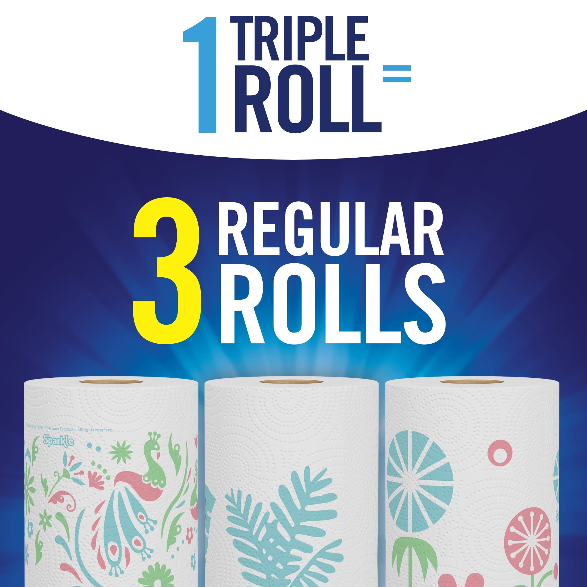Sparkle Pick-a-Size Paper Towels, Multi-Color, 6 Triple Sparkle Pick-a-Size Paper Towels, Multi-Color, 6 Triple