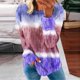 thumbnail image 1 of ICHUANYI Clearance Women's Round Neck Fashion Casual Long Sleeve Print Sweatshirt Tops Blouse(Purple, M) ICHUANYI WER2023080900788, 1 of 5