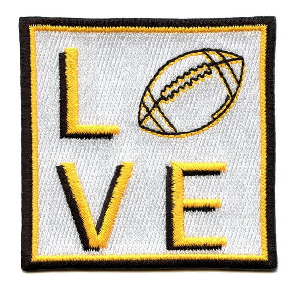Pittsburgh Football Love Patch Sports Fan Script Embroidered Iron On