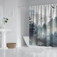 thumbnail image 2 of Grey Forest Shower Curtain Misty Mountain Tree Shower Curtains for Bathroom All Seasons Country Bathroom Shower Curtain Sets Waterproof Fabric Decor 72×72in with 12 Hooks, 2 of 4