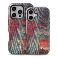 thumbnail image 2 of DesignSkinz Scratch-Resistant Hard Slim Case Compatible with iPhone 12 (Compatible with MagSafe) - Grungy Orange and Teal Dyed Wood Surface, 2 of 9