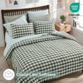 thumbnail image 3 of Regency Heights Full Size Bed in a Bag, 9 Pieces Green Plaid Comforter Set with Sheets and Side Pockets, Reversible Bedding Sets for All Seasons, 3 of 11