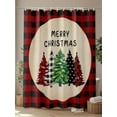 thumbnail image 4 of Christmas Tree Standard Shower Curtain Set, Waterproof Shower Curtains for Bathroom, Green Xmas Tree Red Black Plaid Rustic Washable Fabric Cloth Bath Curtain for Bathtub with Hooks 72x72 Inches, 4 of 6