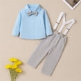 thumbnail image 2 of Splozh Wedding Outfit for Toddler Boy Fashion, Dress Shirt with Bowtie Pants Gentleman Wedding Outfits,Blue,3-4 Years, 2 of 9