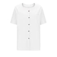 thumbnail image 7 of Fabrcox Women's Linen Tops Short Sleeve Loose Fit Lightweight Women's Button Down Shirt Trendy Travel Beach Spring Summer Blouse Women with Pocket, 7 of 7