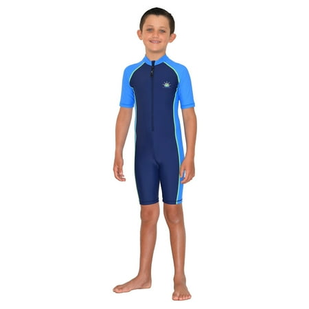Boys Full Body Swimsuit Sunsuit Sun Protection UPF50+ Navy Blue