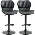 thumbnail image 1 of HOMCOM Shell Back Bar Stool Set of 2 Adjustable Counter Height Bar Stools, 1 of 10