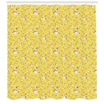 thumbnail image 3 of Ambesonne Snowman Shower Curtain, Colorful Motifs Snowflakes, 69"Wx84"L, Mustard Grey Vermilion, 3 of 3