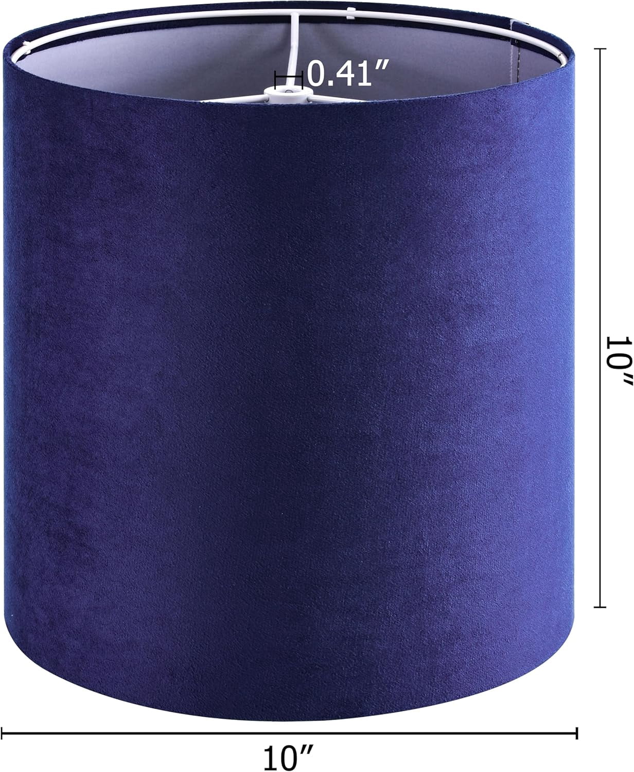 Drum Lamp Shades Set of 2 Small Blue Velvet Lampshade 10"Top×10"Bottom×10"High(Spider) Modern Tall Lamp Shades for Table Lamp & Bedside Lamps Replacement in Hand Crafted-Art Decor