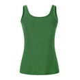 thumbnail image 7 of MESSUEN Sports Tank Tops for Women Workout Tank Tops Women Built in Bra Square Neckline Muscle Fashionable Sports Vest with Chest Pads Suspenders Blouses for Women Womens Fashion Green L, 7 of 7