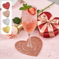 thumbnail image 1 of Sentmoon Cute Coasters Coasters for Drinks Valentine Tree Decorations Valentines Day Heart Cup Mat Set PVC Heat Proof Gold Foil Placemats Antiskid Table Mats For Coffee Cups Home Dining Decor, 1 of 7