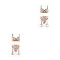 thumbnail image 2 of Jumpingount Conjunto de sujetador Lencería sexy 3 piezas Patrones de flores Lavable Dulce regalo Encaje sin costuras Brasserie Ropa interior de Type10 NO10, 2 of 6
